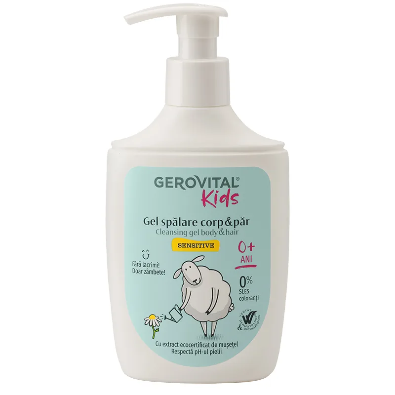 Gel spalare corp si par Sensitive, pentru copii, Gerovital Kids |  300 ml FARMEC — preț și oferte