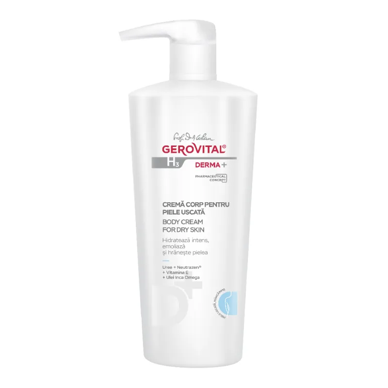 Crema corp pentru piele uscata H3 Derma+, 500 ml, Gerovital FARMEC — preț și oferte