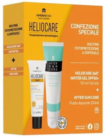 Heliocare 360 Routine Kit Water Gel SPF50+ + After Sun Face — preț și oferte