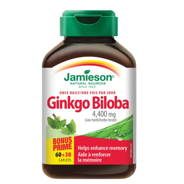 Ginkgo Biloba 80 mg, Jamieson | 90 comprimate JAMIESON LABORATOIRES — preț și oferte