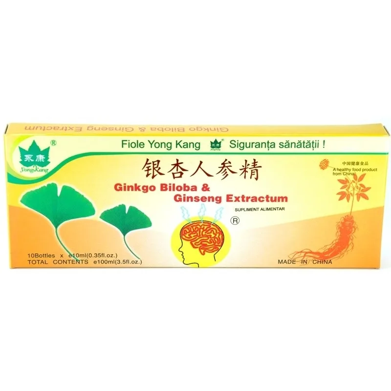 Ginko Biloba si Ginseng extractum, Yong Kang | 10 fiole — preț și oferte