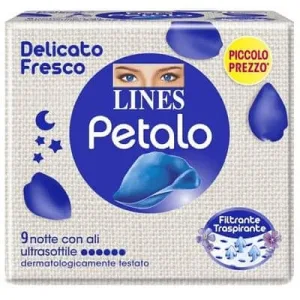 Lines Petal Blue Tampon de noapte 9 bucăți