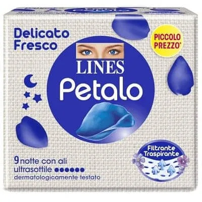 Lines Petal Blue Tampon de noapte 9 bucăți — preț și oferte