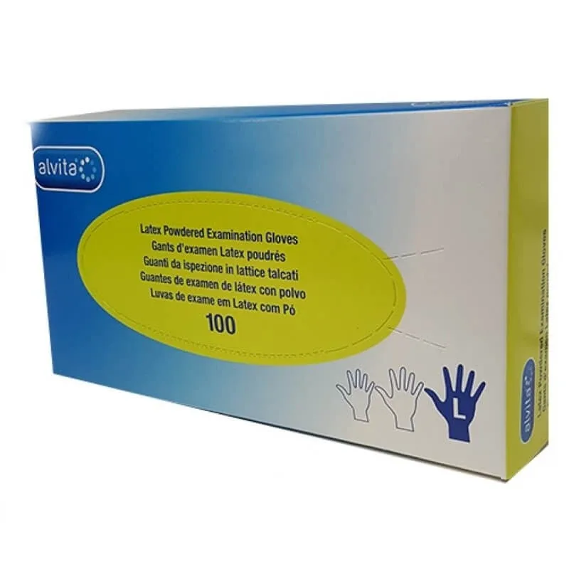 ALVITA® LATEX GLOVES WITHOUT DUST L 100 Bucăți — preț și oferte