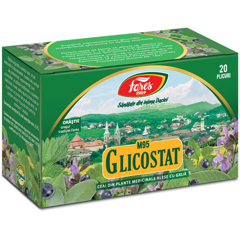 Glicostat, M95, ceai la plic, Fares | 20 plicuri — preț și oferte