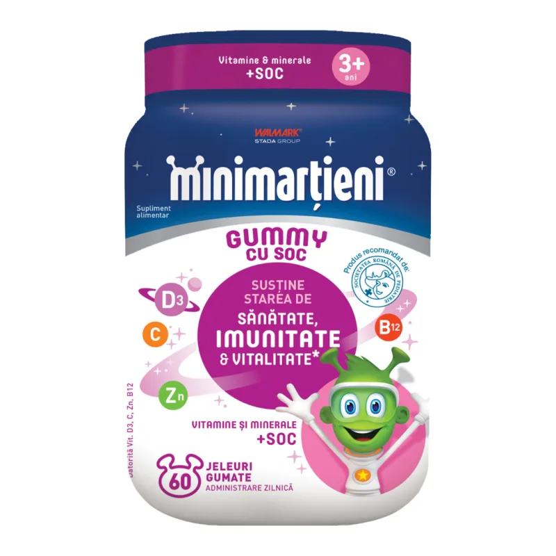 Jeleuri cu soc Minimartieni Gummy, 60 bucati, Walmark — preț și oferte