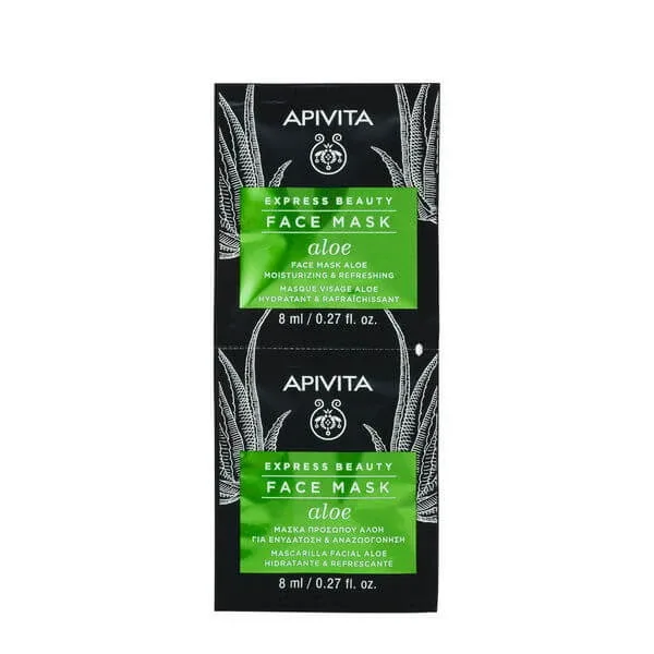 Apivita Mască de față hidratantă și revigorantă cu aloe 2x8ml — preț și oferte