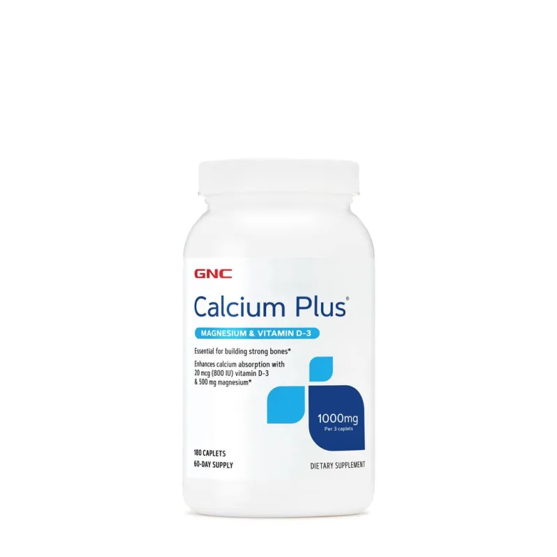 GNC Calcium Plus Magnesium si Vitamin D-3 1000 mg, Calciu cu Magneziu si Vitamina D-3 | 180 tb — preț și oferte