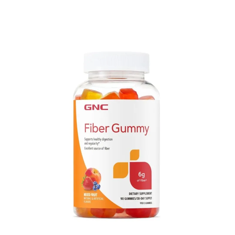 GNC Fiber Gummy, Jeleuri cu Fibre cu Aroma de Fructe Asortate | 90 jeleuri — preț și oferte