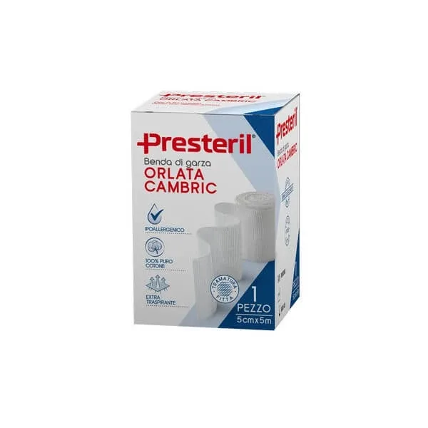 PRESTERIL Cambric 12/13 .F.U. bandaj de tifon tivit 5 cm x 5 m — preț și oferte