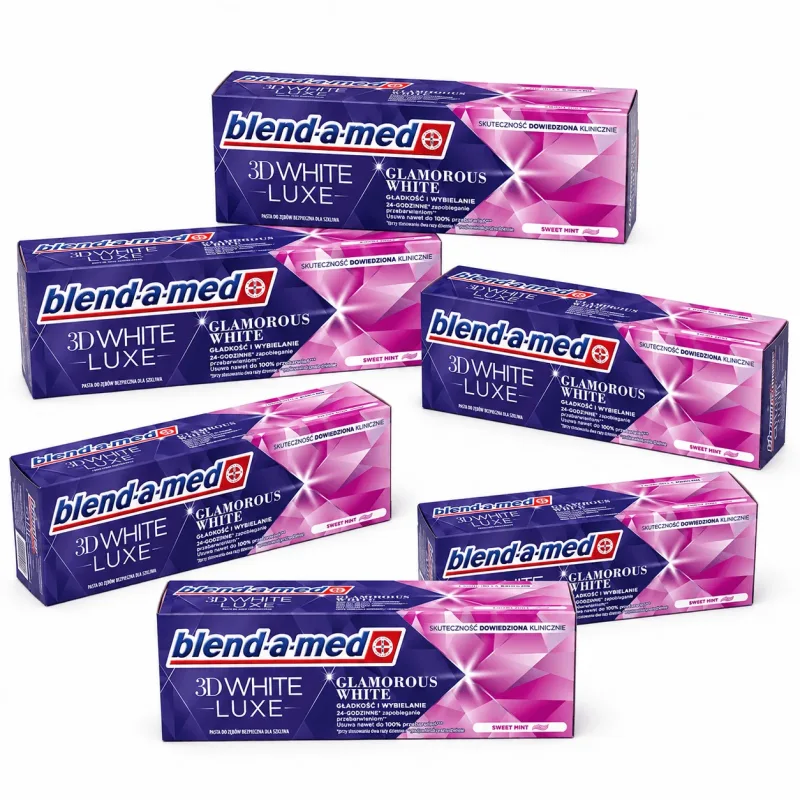 Blend-a-med 3D White Luxe, pastă de dinți, Glamorous White, 6x75 ml — preț și oferte