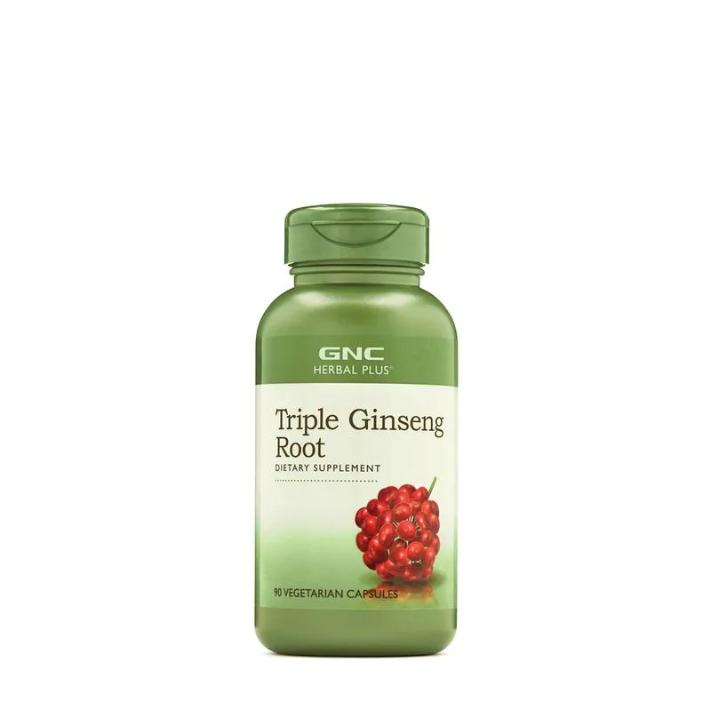 GNC Herbal Plus Triple Ginseng Root, Radacina Din Trei Tipuri De Ginseng | 90 Cps — preț și oferte