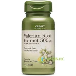 GNC Herbal Plus Valerian Root 500 Mg, Extract Standardizat Din Radacina De Valeriana | 50 Cps