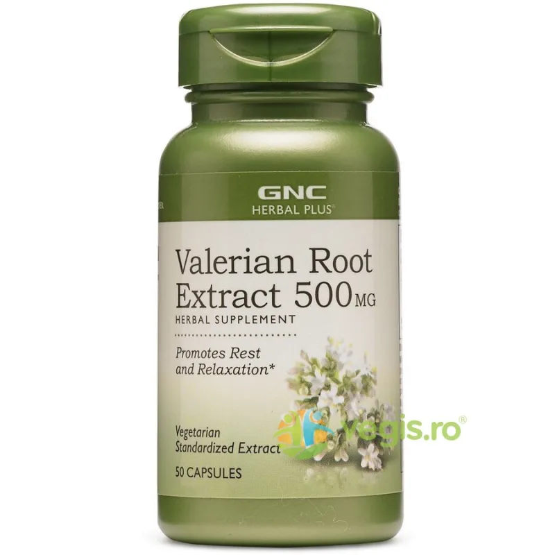 GNC Herbal Plus Valerian Root 500 Mg, Extract Standardizat Din Radacina De Valeriana | 50 Cps — preț și oferte