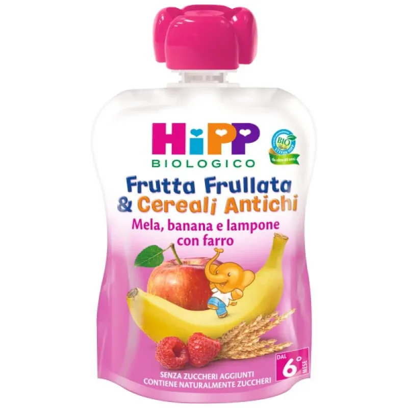HiPP Fructe Mere Banane Zmeură cu spelt organic 90g — preț și oferte