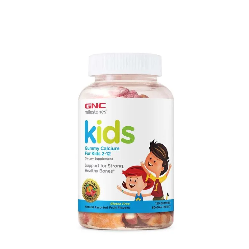 GNC Milestones Kids Calcium Gummy, Calciu pentru Copii 2-12 ani | 120 jeleuri — preț și oferte