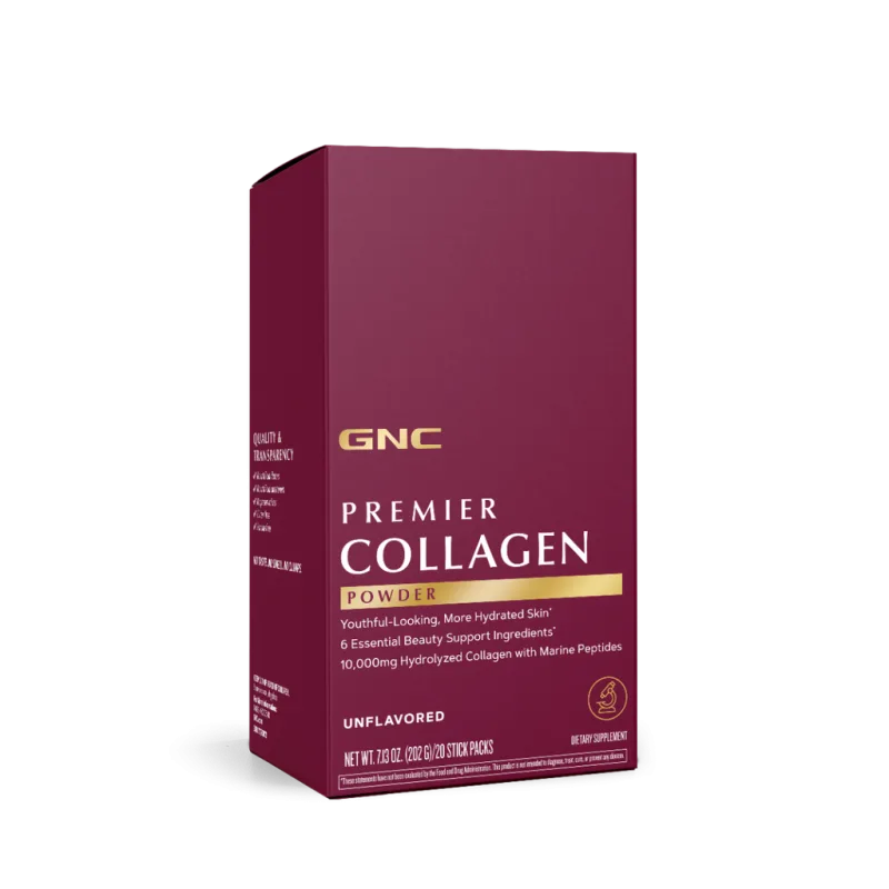GNC Premier Collagen Powder, Formula Premium de Peptide de Colagen Hidrolizat fara Aroma | 20 x 10.1 g — preț și oferte