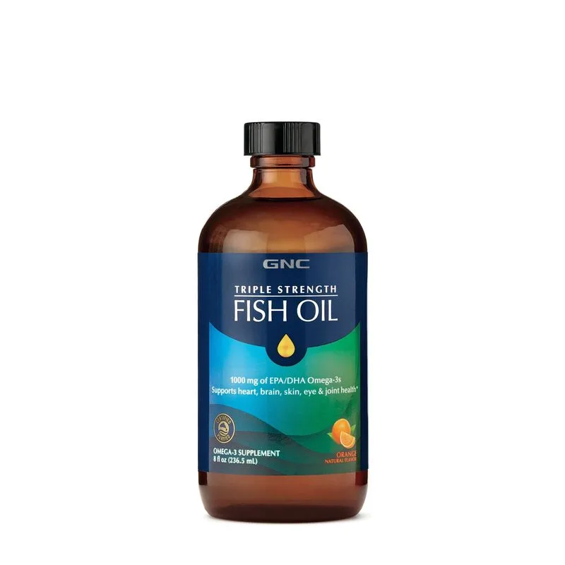 GNC Triple Strenght Ulei de Peste cu Aroma Naturala de Portocale | 236,5 ML — preț și oferte