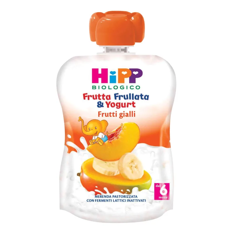 HiPP Whipped Fruit and Yoghurt Bio Yellow Fruits 90g — preț și oferte