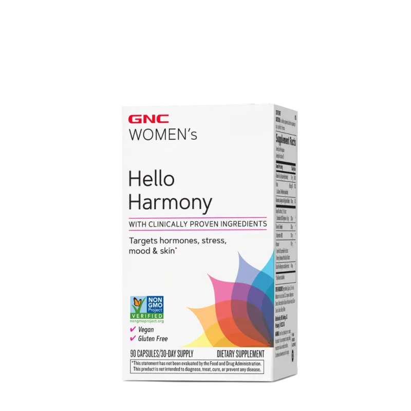 GNC Women`s Hello Harmony PMS, Formula pentru Echilibrul Hormonal, Emotional si Elasticitatea Pielii Femeilor | 90 cps — preț și oferte