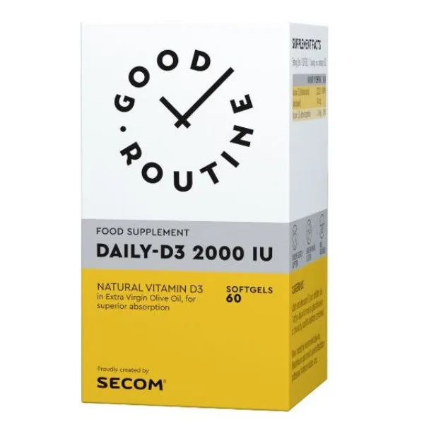 Good Routine Daily-D3 2000UI, Secom | 60 capsule — preț și oferte