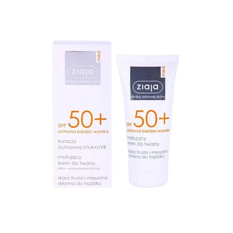 ZIAJA Med -Crema matifianta fotoprotectoare SPF50 pentru ten gras, 50 ml — preț și oferte