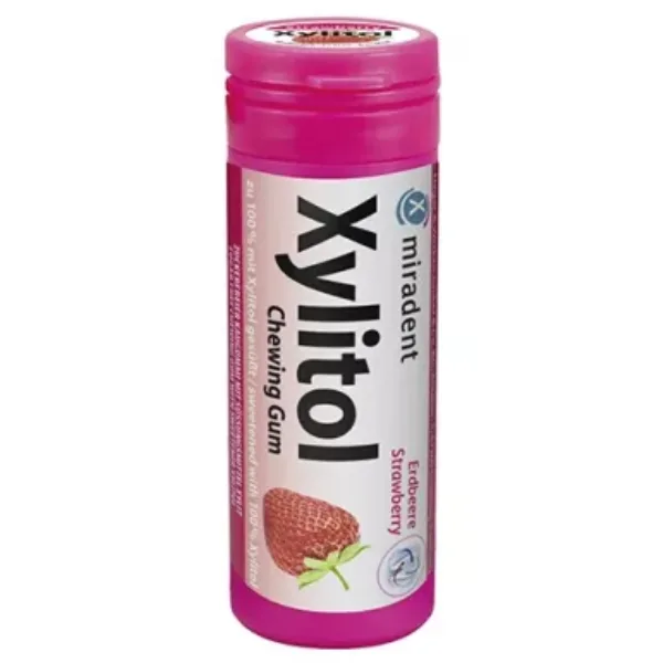 Guma de mestecat Capsuni XYLITOL, Miradent | 30 bu — preț și oferte