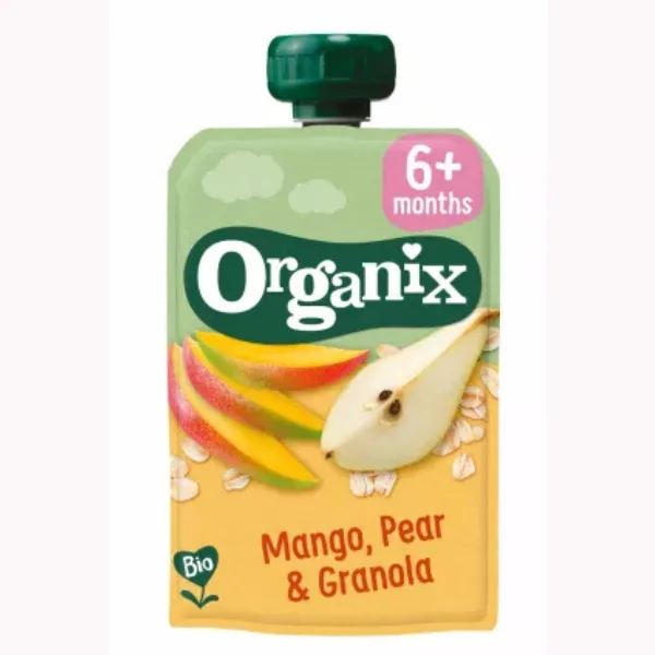 GUSTARE ECOLOGICA BIO DE MANGO PERE SI OVAZ 6+ LUNI 100G 29145 Organix — preț și oferte