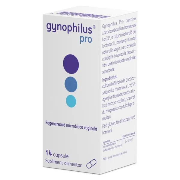 Gynophilus Pro Supliment pentru echilibrul florei vaginale, Probionov Sodimed | 14 capsule — preț și oferte