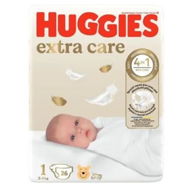 Huggies Extra Care nr.1, 2-5 kg | 26 bucati — preț și oferte
