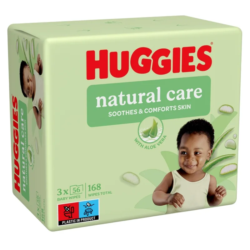 Huggies Natural Care servetele umede trio cu aloe vera | 3 pachete x 56 bucati — preț și oferte