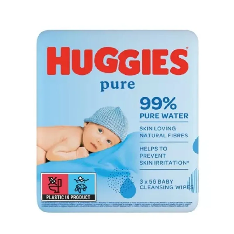 Huggies Pure servetele umede trio  | 3 pachete x 56 bucati — preț și oferte
