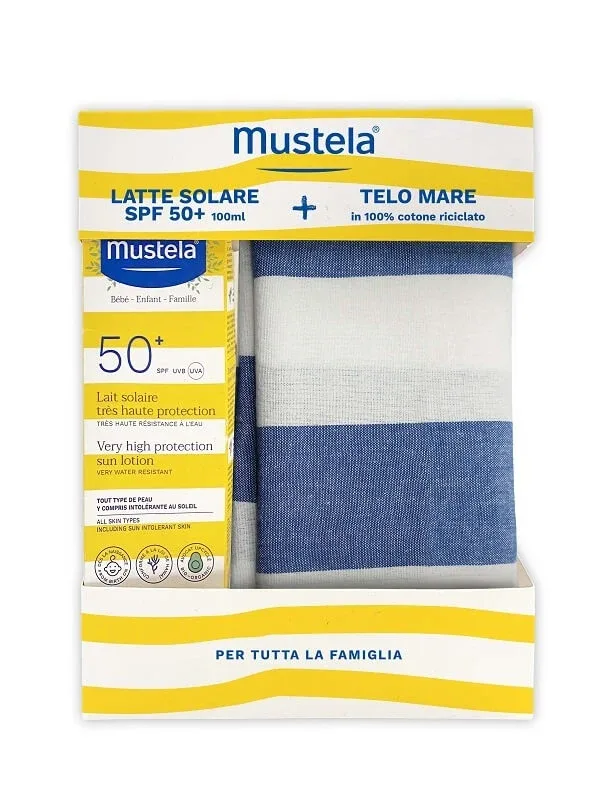 LAPTE DE SOARE MUSTELA + PROSOP DE PLAJĂ — preț și oferte