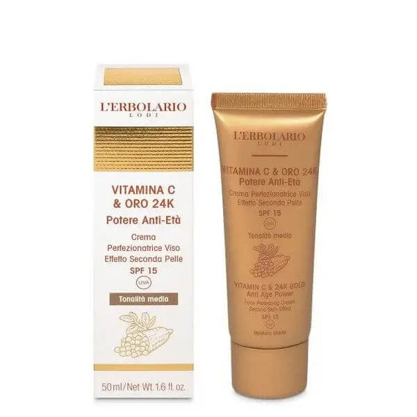 Vitamin C and Gold Perfecting Face Cream Second Skin Effect Spf15 Medium 50 Ml — preț și oferte