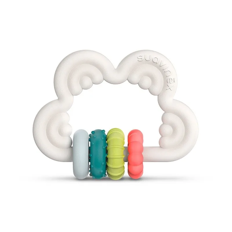 Inel dentitie din silicon, +6 luni, nor multicolor, Suavinex | 1 bucata — preț și oferte