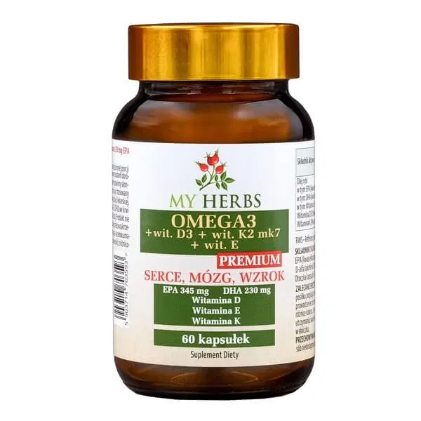 My Herbs Omega 3 + Vit.D3 + Vit. K2 MK7 + Vit.E Premium, capsule, 60 buc. — preț și oferte
