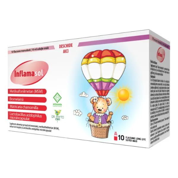 INFLAMASOL solutie orala, Dr. Phyto | 10 flacoane monodoz x 10 ml ERBOZETA S.P.A — preț și oferte