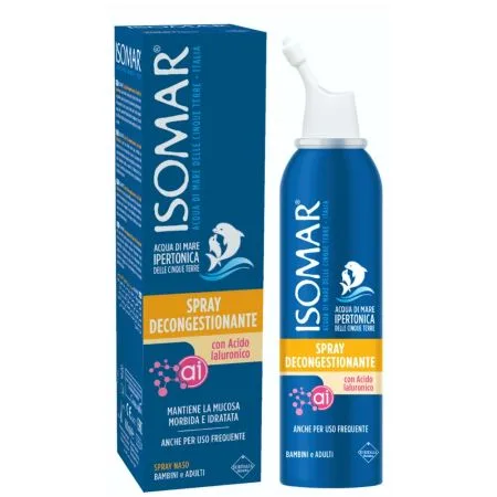 Spray Nazal decongestionant cu Apa de mare Hipertonica si Acid Hialuronic 12+, Isomar | 100 ml EURITALIA — preț și oferte