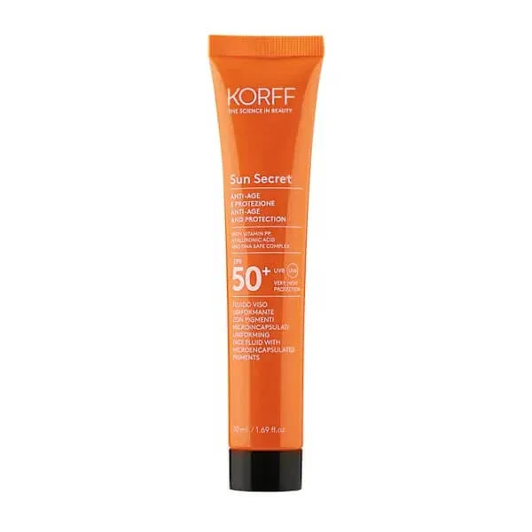 Korff Sun Secret Uniforming Face Fluid 02 Dark spf 50+ 50ml — preț și oferte