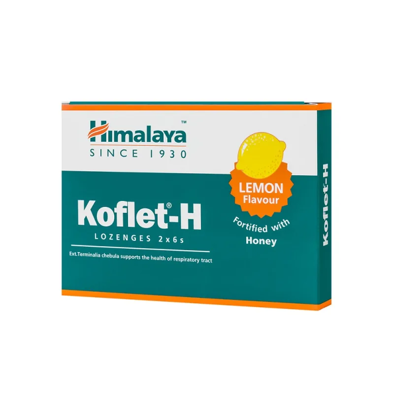 Koflet-H cu aroma de lamaie, Himalaya | 12 pastile HIMALAYA DRUG — preț și oferte