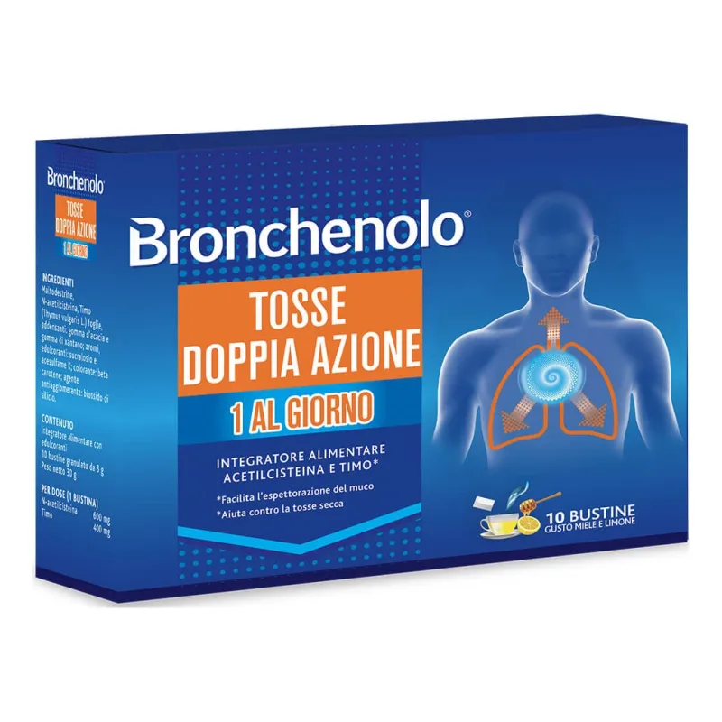 Bronchenol tuse dublă acțiune miere și lămâie 10 pliculețe — preț și oferte
