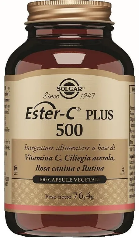 Solgar Ester-C Plus 500 Supliment de vitamina C cu Acerola și Rosehip - 100 Capsule — preț și oferte