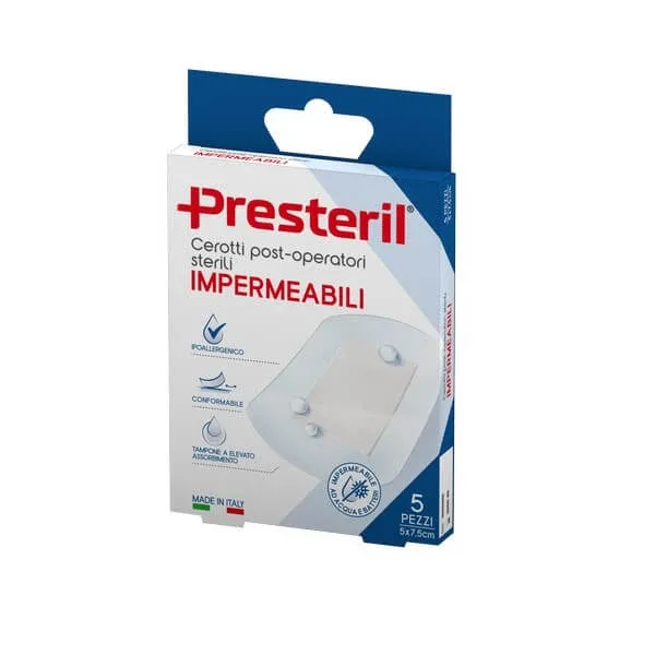 PRESTERIL Pansamente postoperatorii impermeabile 5x7,5 cm - 5 bucăți — preț și oferte