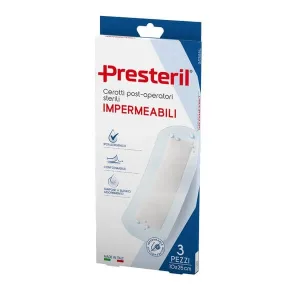 PRESTERIL 3 plasturi postoperatorii impermeabili 10x25 cm