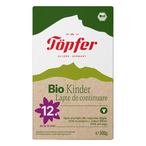 Lapte praf Bio Kinder Organic de la 12 luni, Topfer | 500 g — preț și oferte