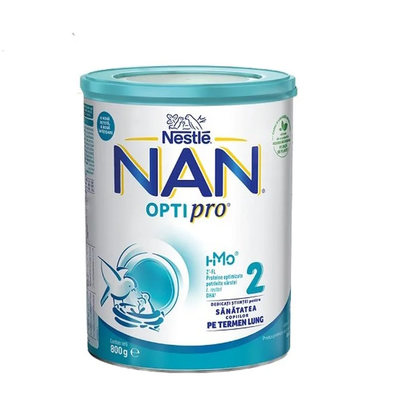 Lapte praf NAN 2 Optipro de la 6 luni | 800 gr NESTLE — preț și oferte