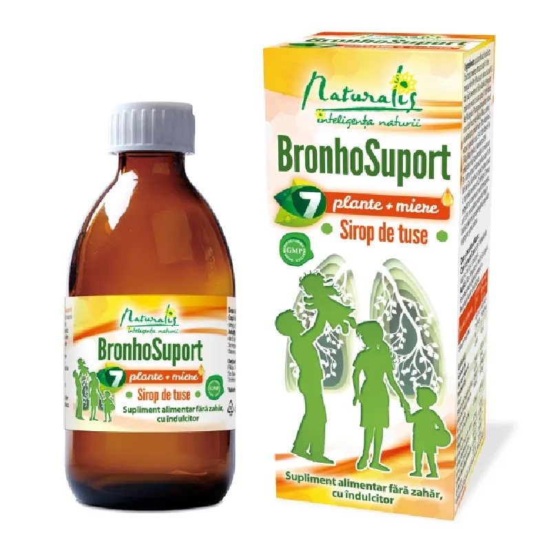 BronhoSuport 7 plante + miere, 100 ml, Naturalis — preț și oferte