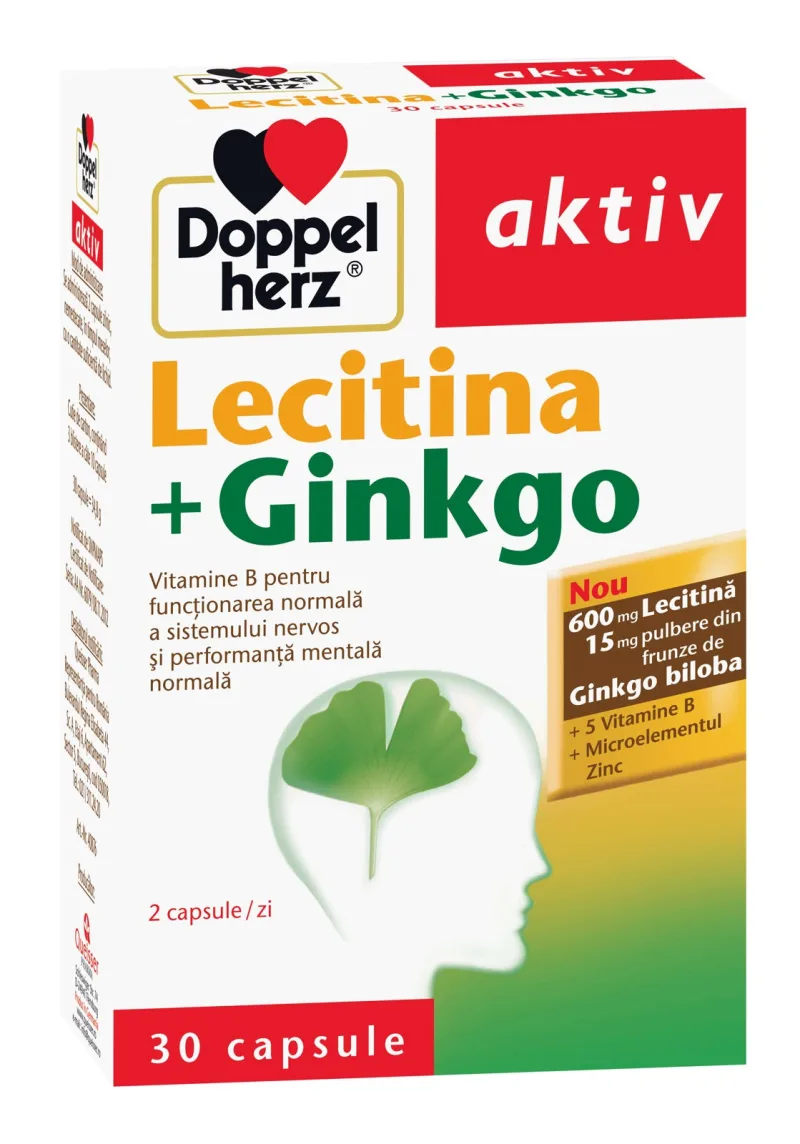 Lecitina + Ginkgo, Doppelherz Aktiv | 30 capsule — preț și oferte
