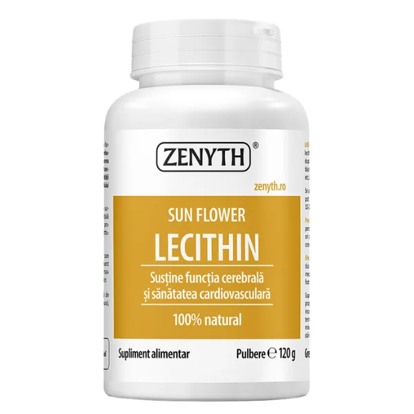 Lecitina din floarea soarelui - pulbere, Zenyth | 120 g — preț și oferte