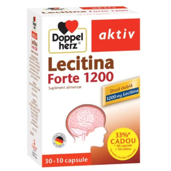 Lecitina Forte 1200 mg, Doppelherz Aktiv | 30 capsule + 10 capsule CADOU QUEISSER PHARMA — preț și oferte